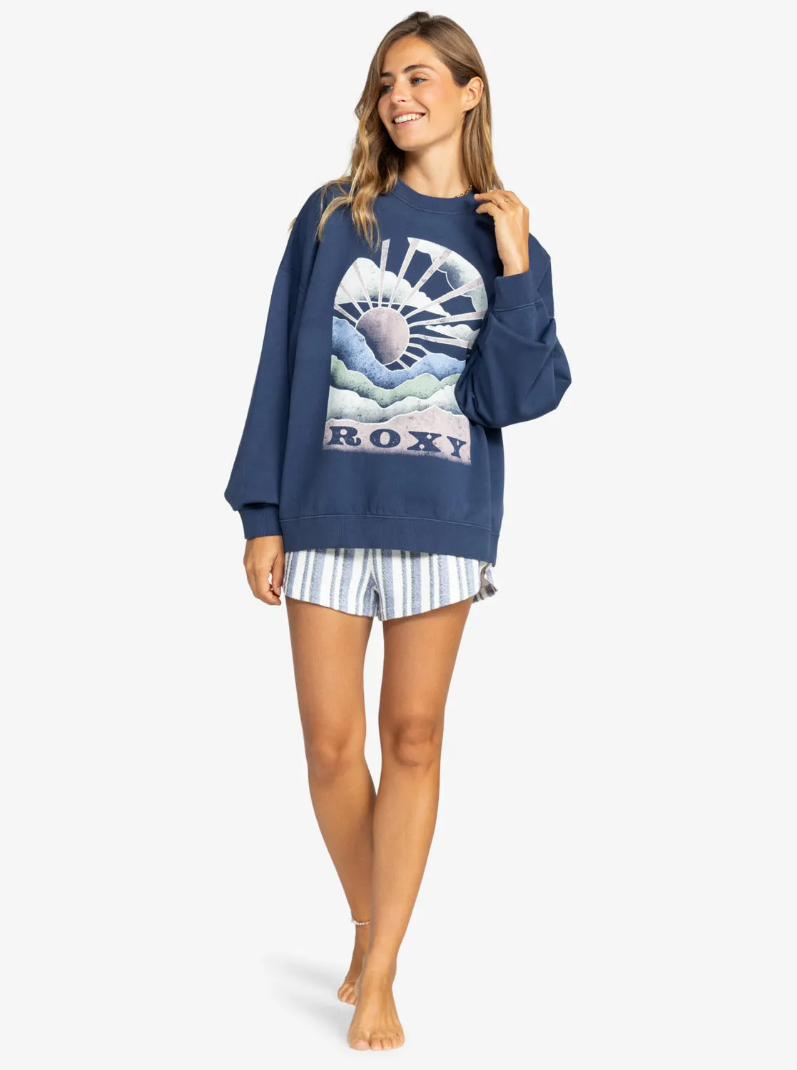 Lineup Oversized Crew Neck Sweatshirt - Naval Academy sold by Roxy product image thumbnail 4