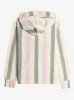 Girls 4-16 Feels Like Summer Striped V-Neck Hoodie - Agave Green Very Vista Stripe sold by Roxy
