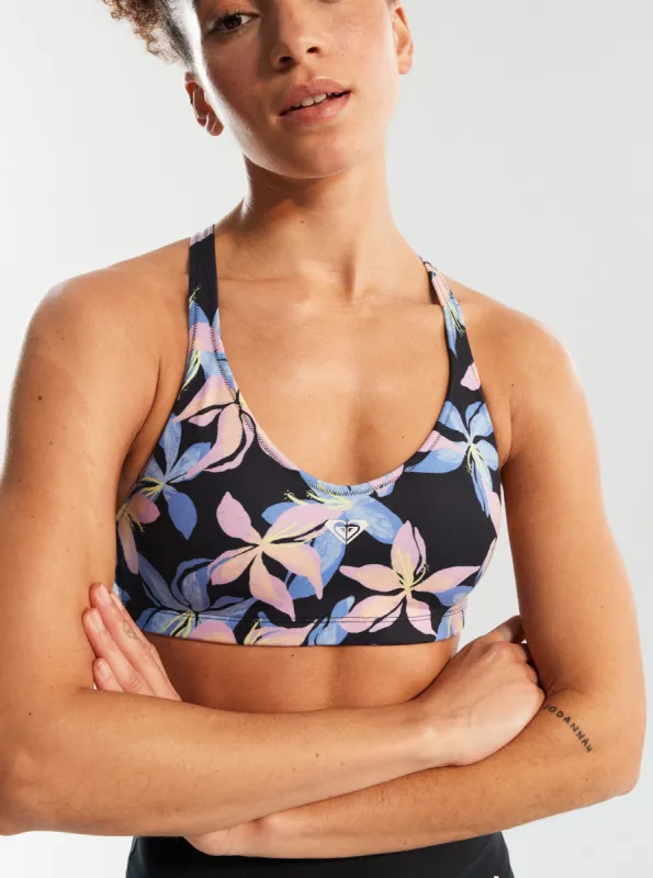 Heart Into It Sports Bra - Anthracite Kiss sold by Roxy