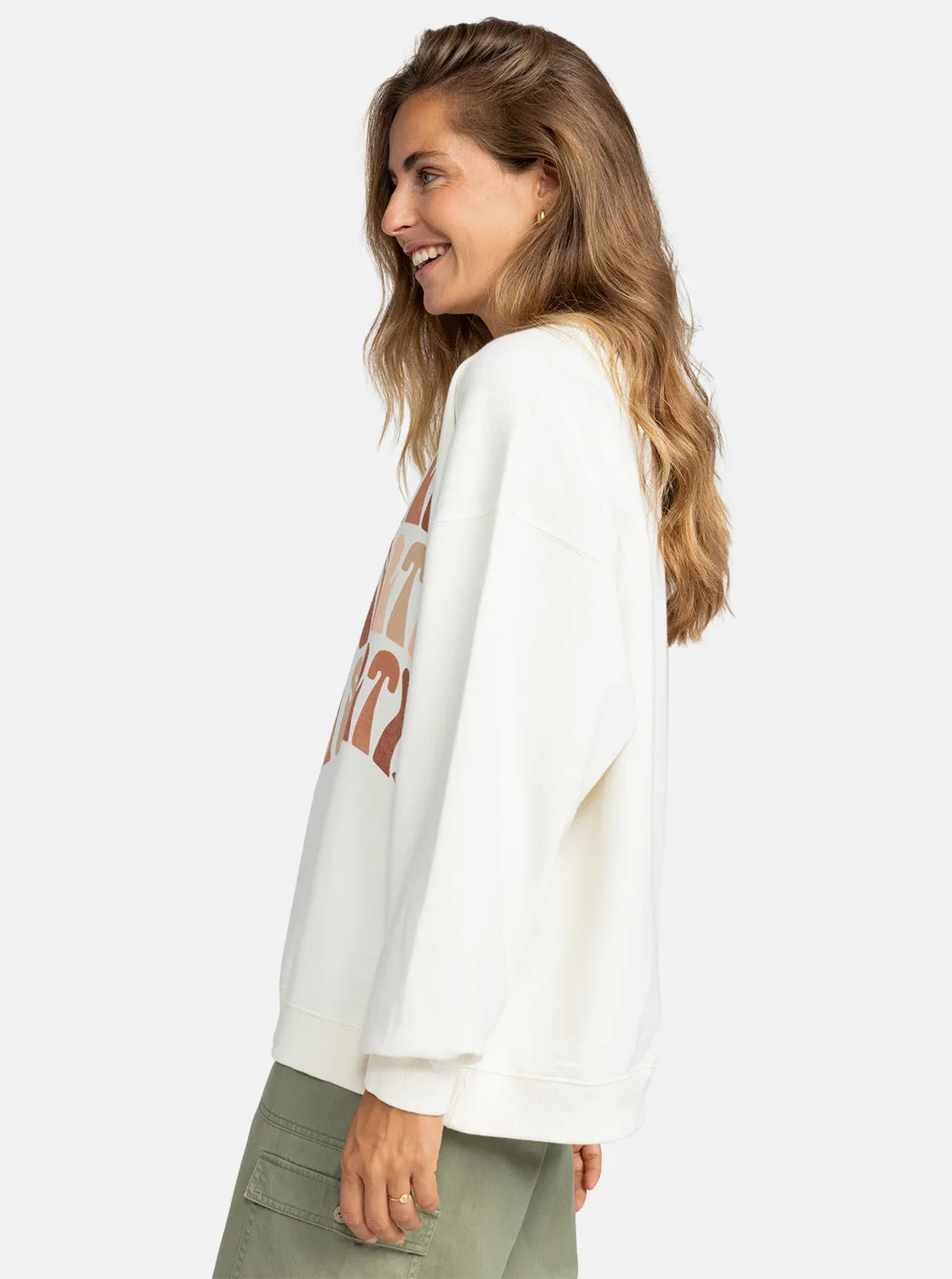 Lineup Oversized Sweatshirt - Egret sold by Roxy product image thumbnail 3