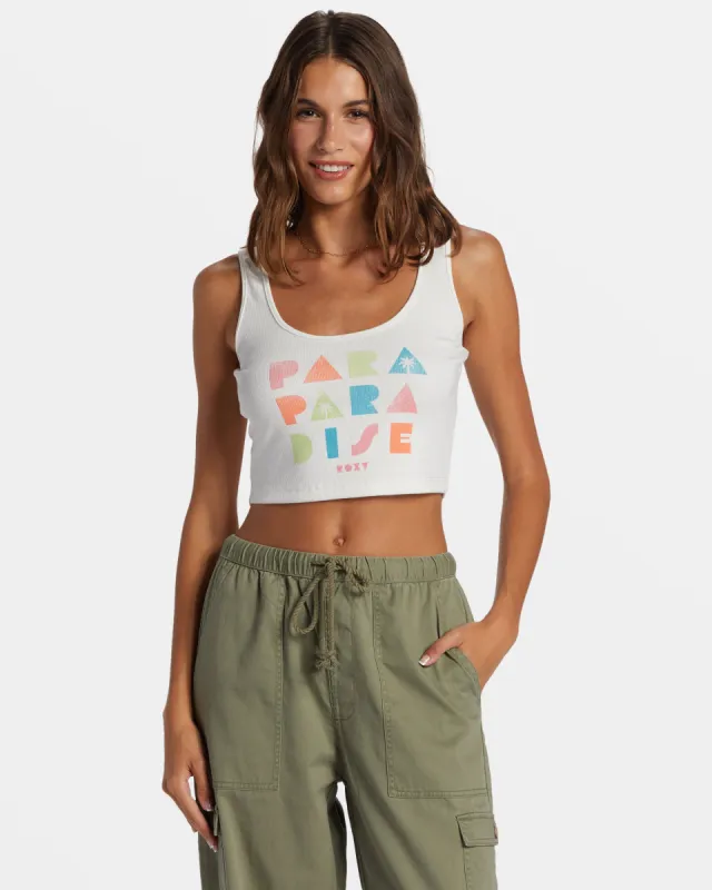Para Paradise Cropped Tank Top - Bright White sold by Roxy