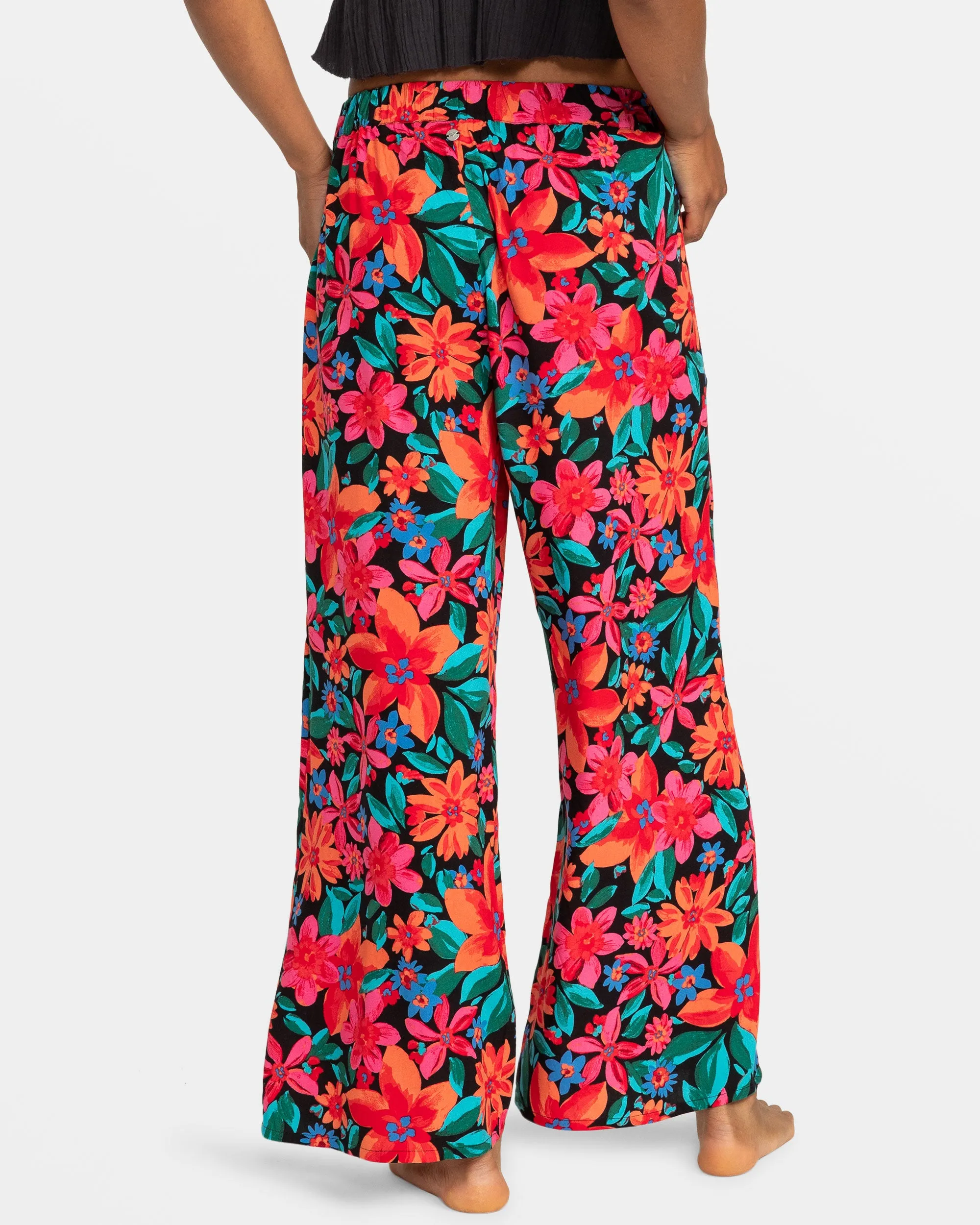 Midnight Avenue Wide Leg Printed Pants - Anthracite Floral Fiesta sold by Roxy product image thumbnail 2