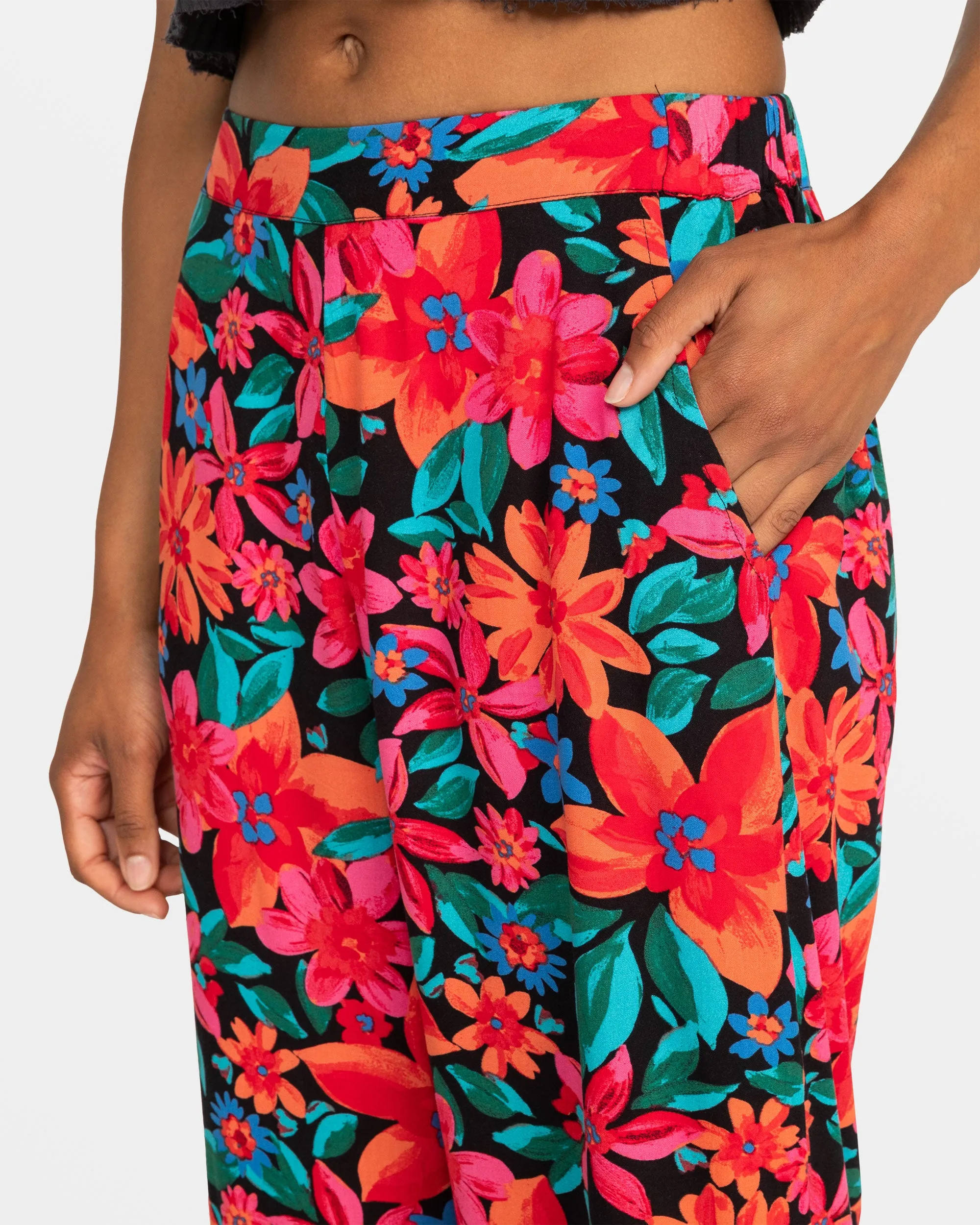 Midnight Avenue Wide Leg Printed Pants - Anthracite Floral Fiesta sold by Roxy product image thumbnail 5