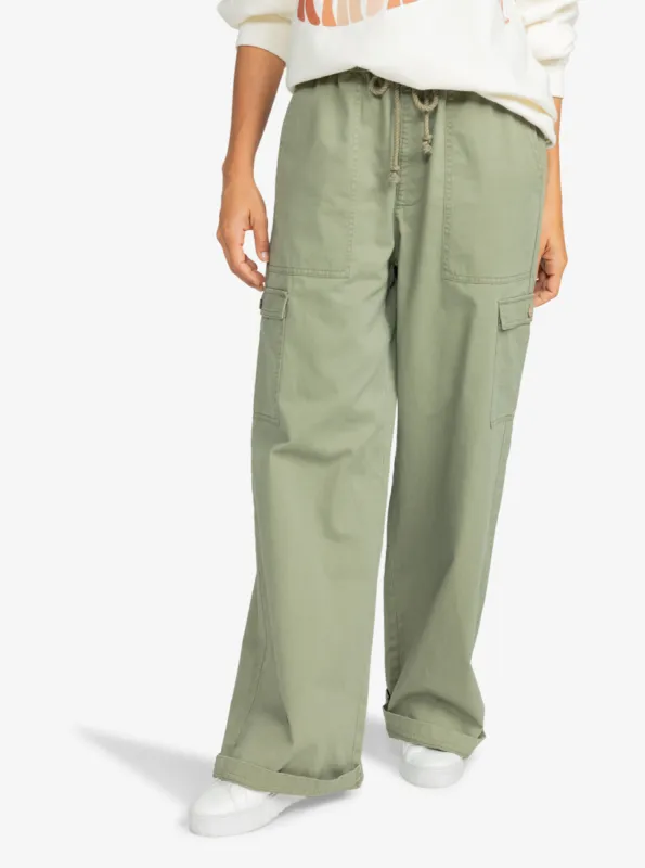 Precious High Waist Cargo Pants - Deep Lichen Green sold by Roxy