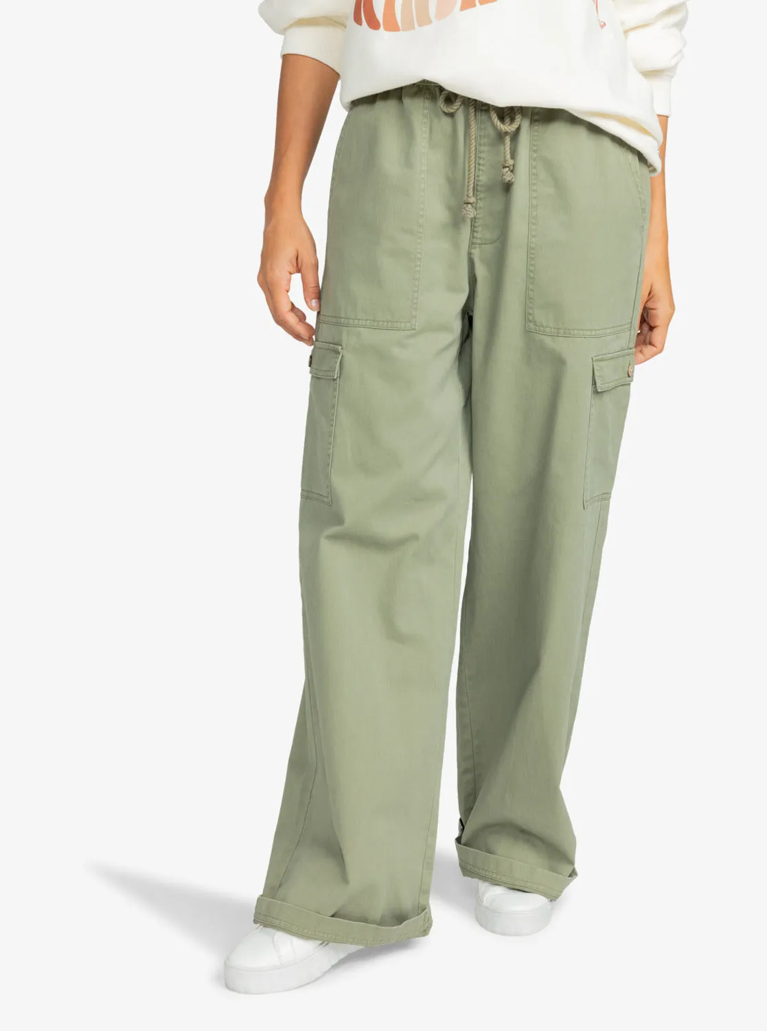 Precious High Waist Cargo Pants - Deep Lichen Green sold by Roxy