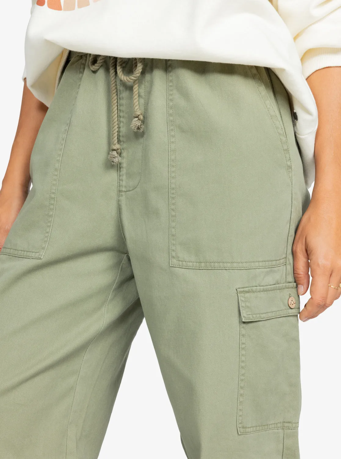 Precious High Waist Cargo Pants - Deep Lichen Green sold by Roxy product image thumbnail 3