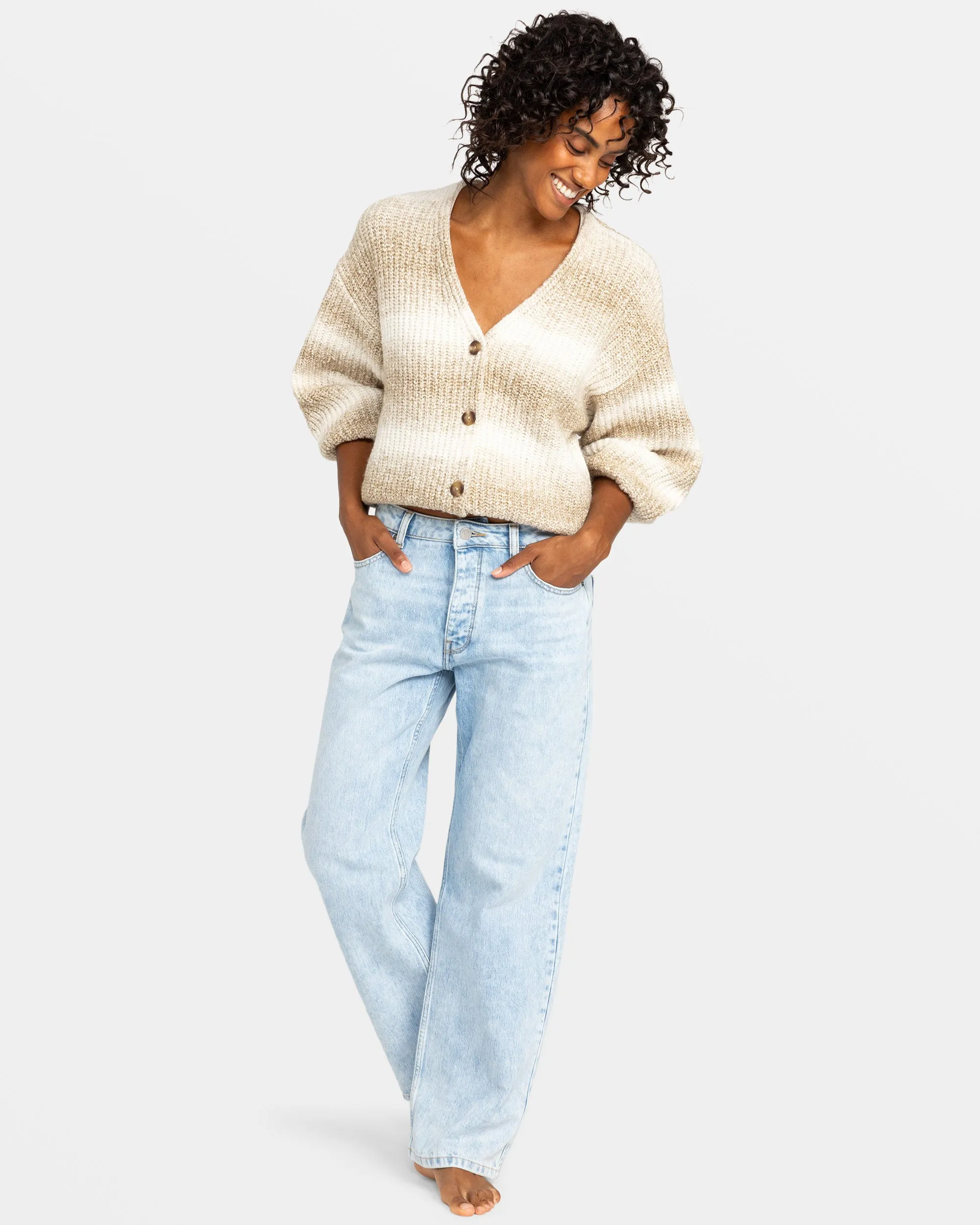 Marble Tiles Cardigan - Parchment sold by Roxy product image thumbnail 3