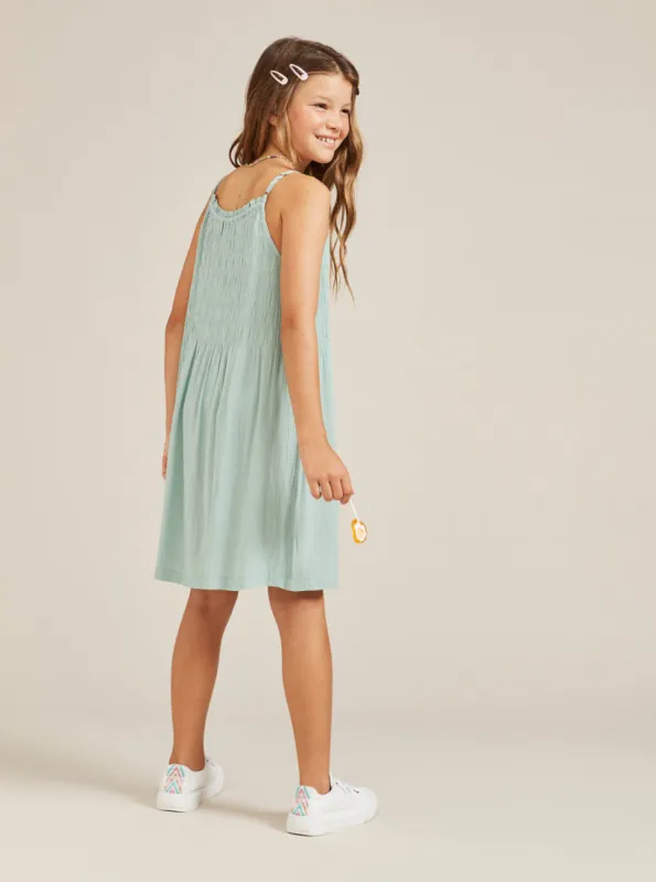 Girls' 4-16 Look At Me Now Strappy Dress - Blue Surf sold by Roxy