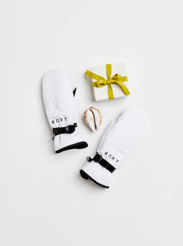 Roxy Jetty Solid Snowboard/Ski Mittens - Bright White sold by Roxy