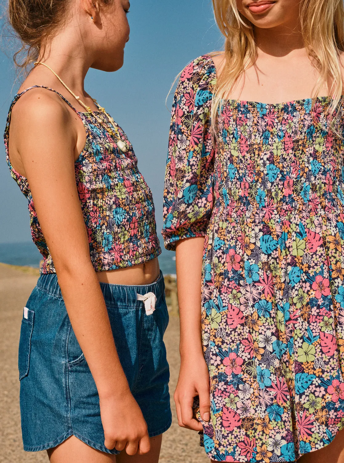 Girls 4-16 Put It In A Love Song Strappy Crop Top - Mood Indigo Tropical Rays sold by Roxy product image thumbnail 3