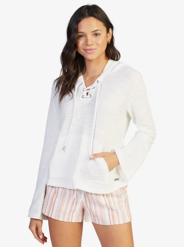 Pearling Oversized Poncho Style Hoodie - Snow White sold by Roxy