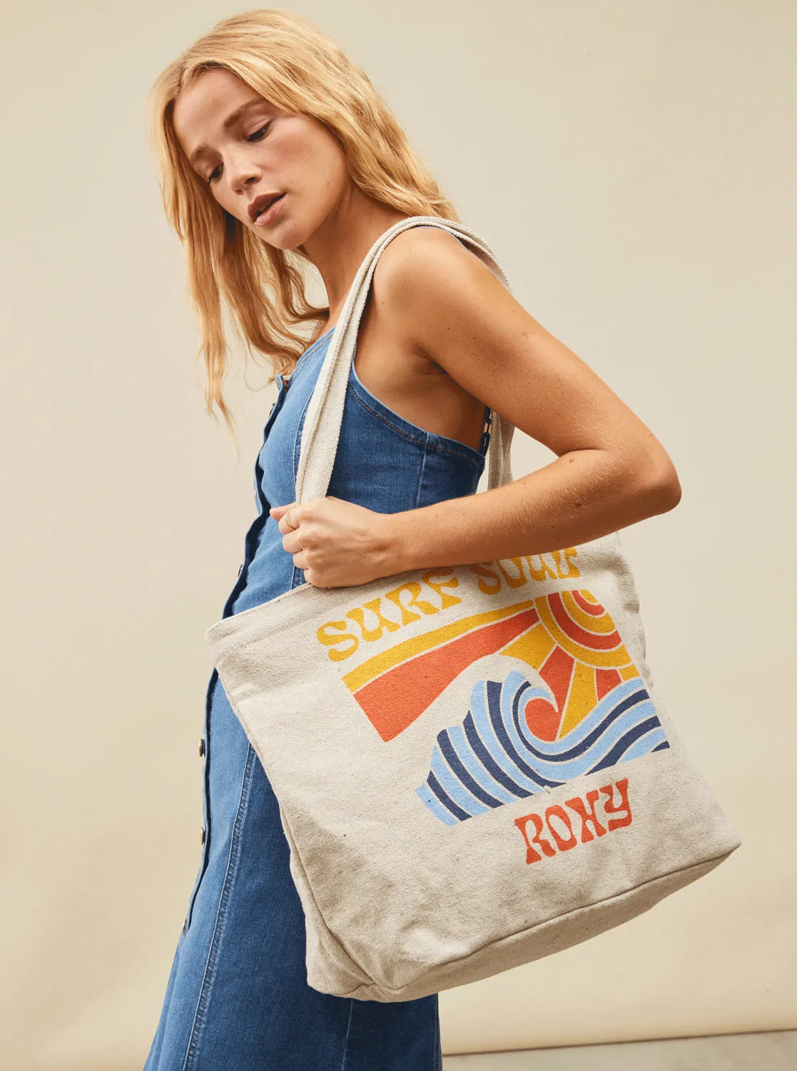 Summer Flower Tote Bag - Natural sold by Roxy product image thumbnail 4