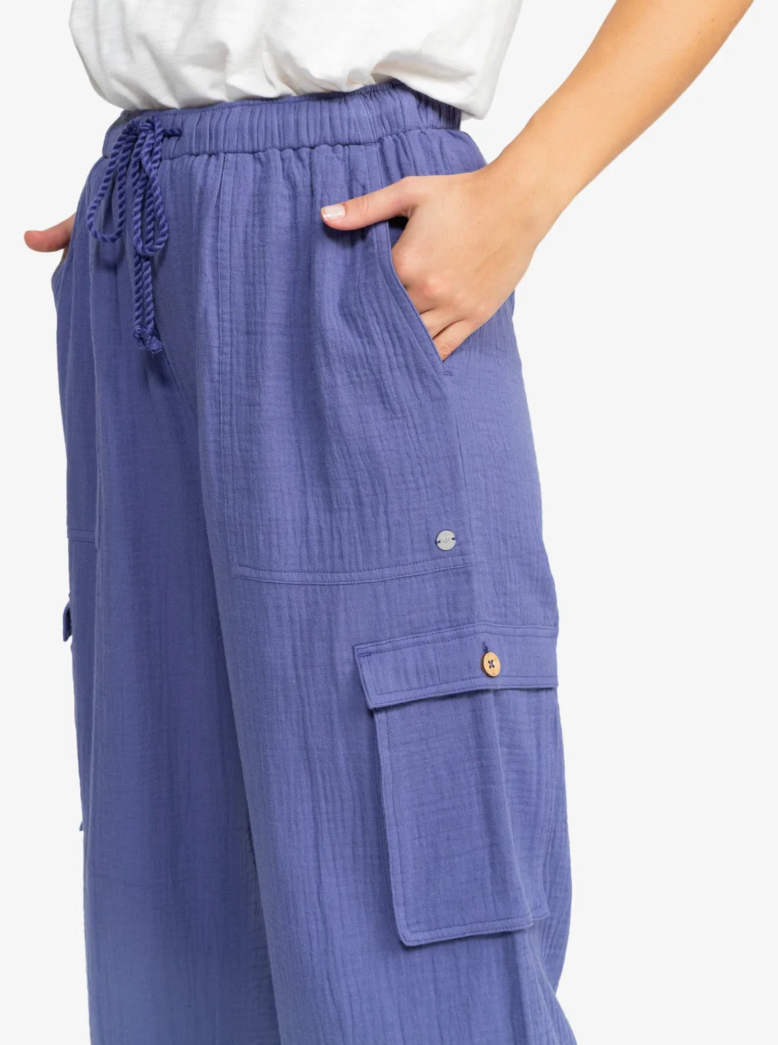 Precious Cargo Gauze High Waisted Pants - Marlin sold by Roxy product image thumbnail 3