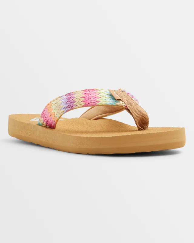 Girls Porto Raffia Sandals - Pink/Raspberry sold by Roxy