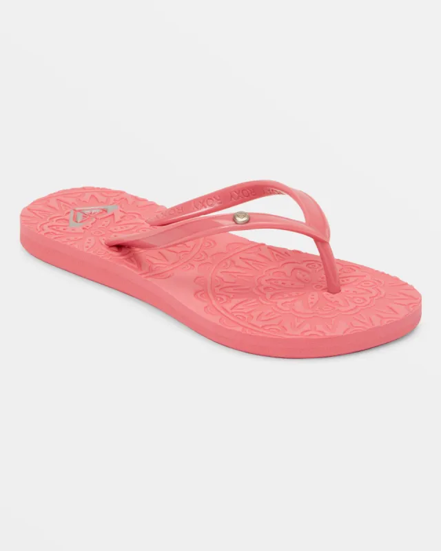 Girls 4-16 Antilles Flip-Flops - Strawberry sold by Roxy