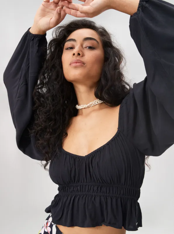 Cool Winds Woven Top Woven Top - Anthracite sold by Roxy