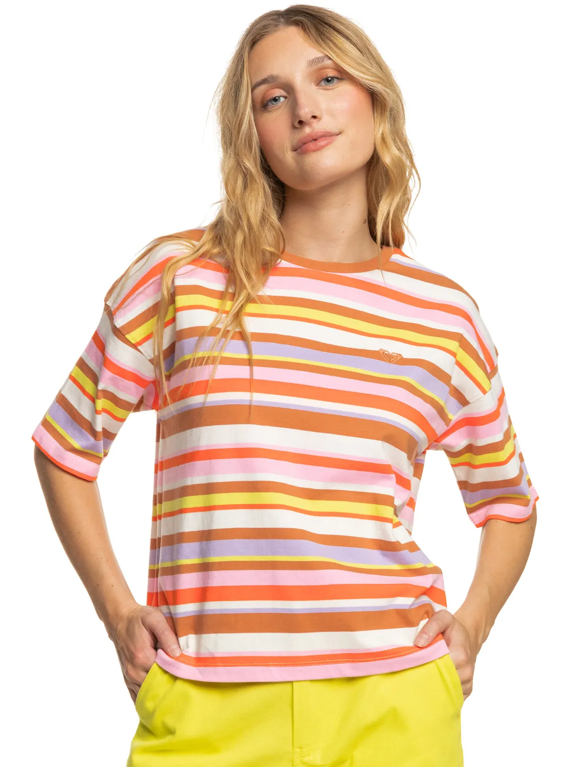 Surf.Kind.Kate. T-Shirt - Vermillon Sun Struck Stripe sold by Roxy