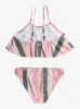 Girls 7-16 Very Vista Flutter Set Bikini Set - Agave Green Very Vista Stripe sold by Roxy