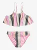 Girls 7-16 Very Vista Flutter Set Bikini Set - Agave Green Very Vista Stripe sold by Roxy
