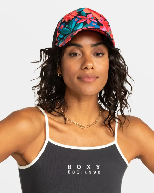 Beautiful Morning Trucker Hat - Anthracite Floral Fiesta sold by Roxy