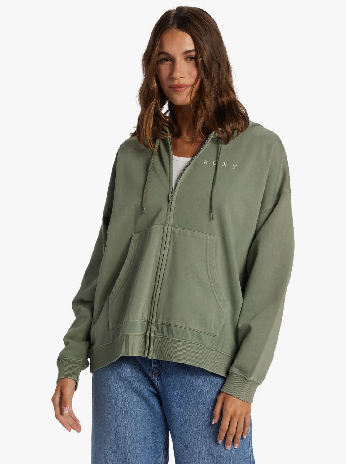 Lineup Oversized Zip-Up Hoodie - Agave Green sold by Roxy product image thumbnail 2