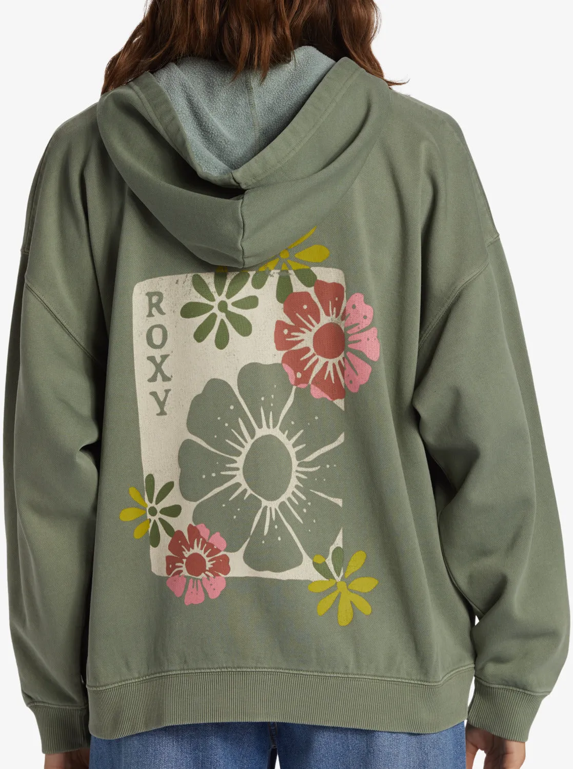 Lineup Oversized Zip-Up Hoodie - Agave Green sold by Roxy product image thumbnail 4