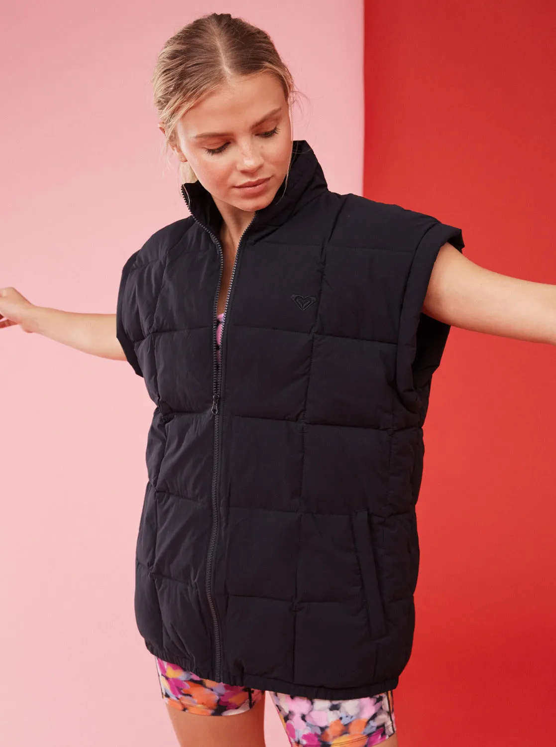 Waves Of Warmth Quilted Vest - Anthracite sold by Roxy