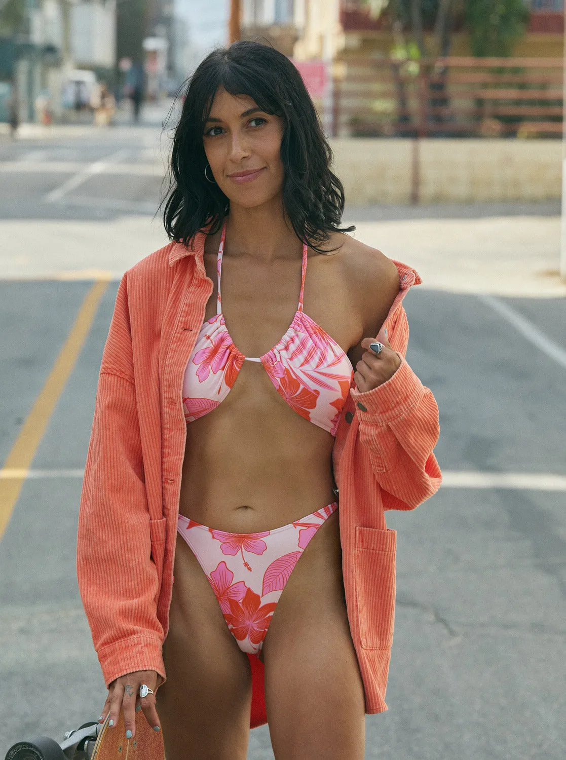 Printed Beach Classics Cheeky Bikini Bottoms - Pale Dogwood Lhibiscus sold by Roxy product image thumbnail 2