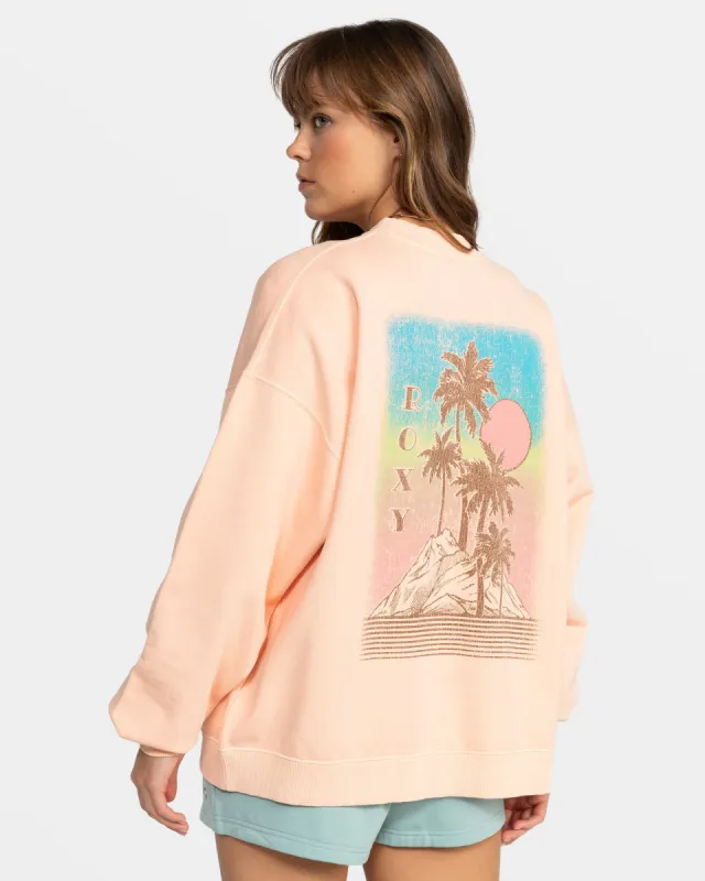 Lineup Oversize Crew Neck Sweatshirt - Peach Nougat sold by Roxy