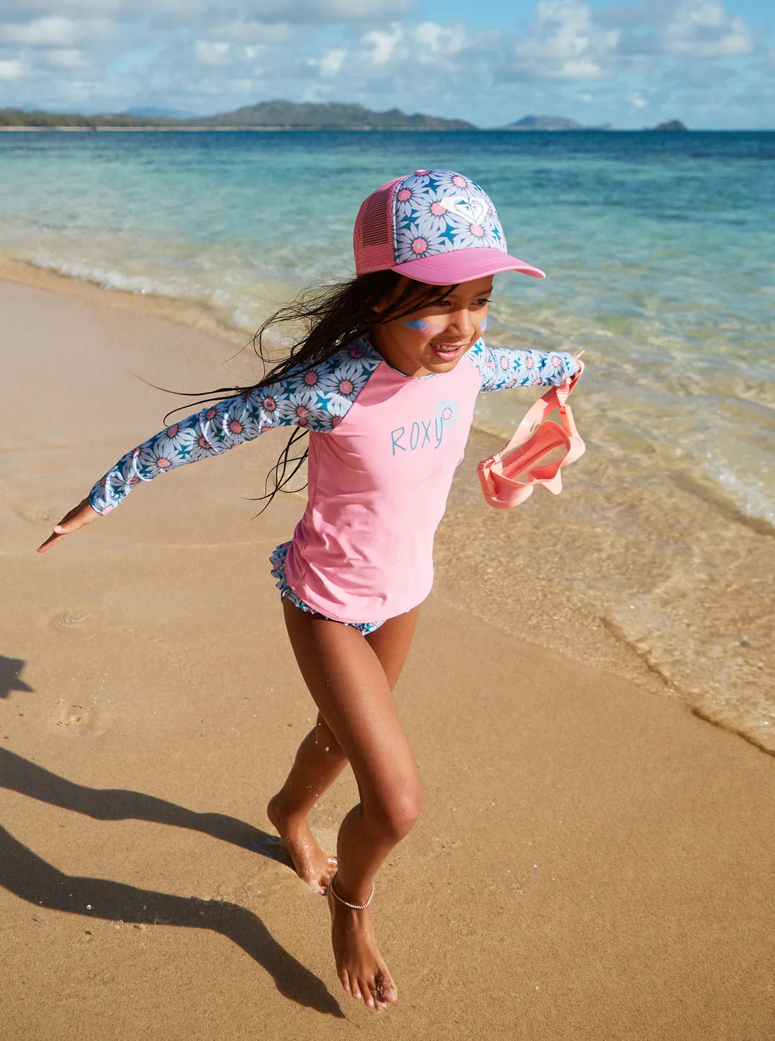 Girls 2-7 Sweet Emotions Trucker Hat - Crystal Teal Sol Flower sold by Roxy product image thumbnail 4