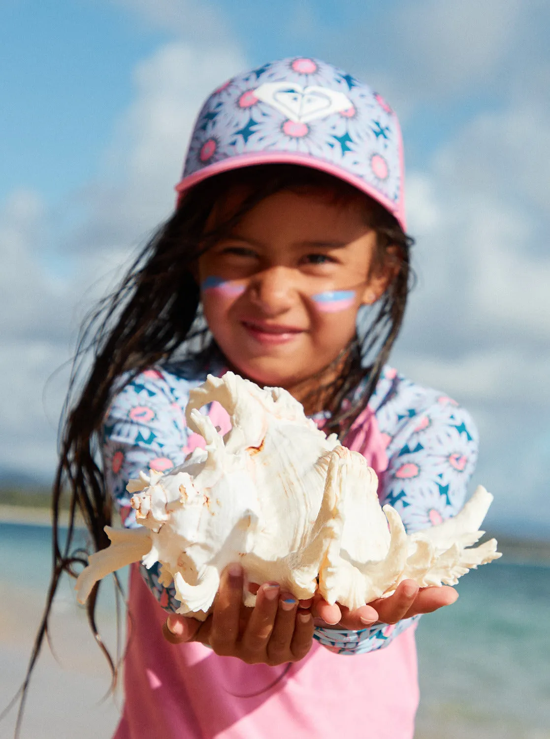 Girls 2-7 Sweet Emotions Trucker Hat - Crystal Teal Sol Flower sold by Roxy product image thumbnail 2