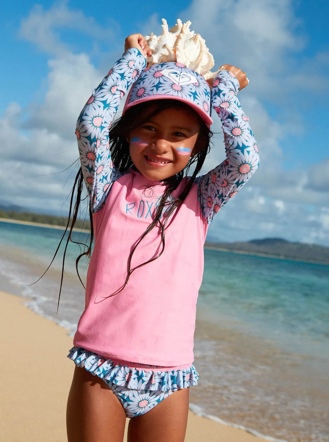 Girls 2-7 Sweet Emotions Trucker Hat - Crystal Teal Sol Flower sold by Roxy product image thumbnail 3