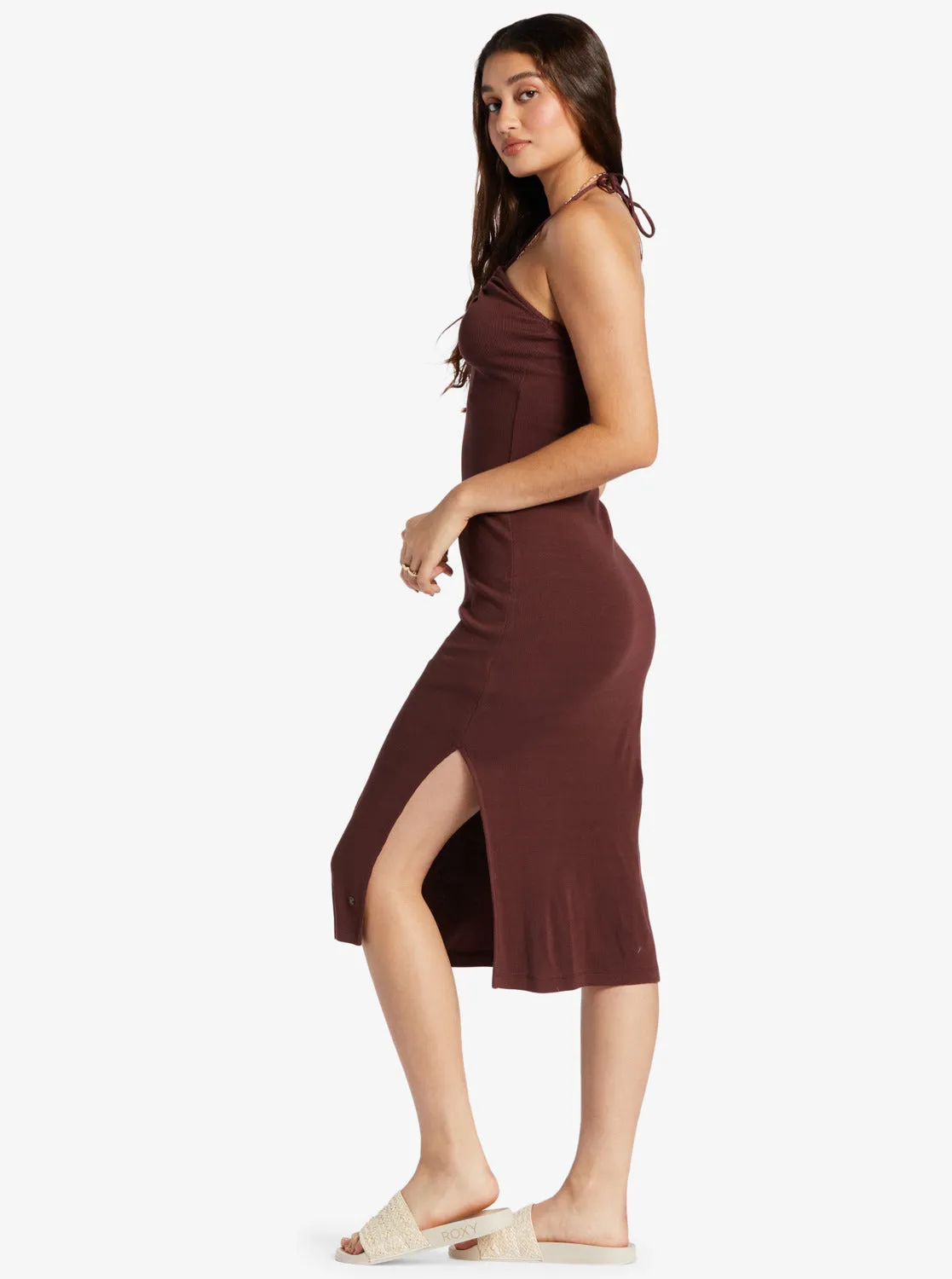 Late Sunset Halter Midi Dress - Bitter Chocolate sold by Roxy product image thumbnail 2