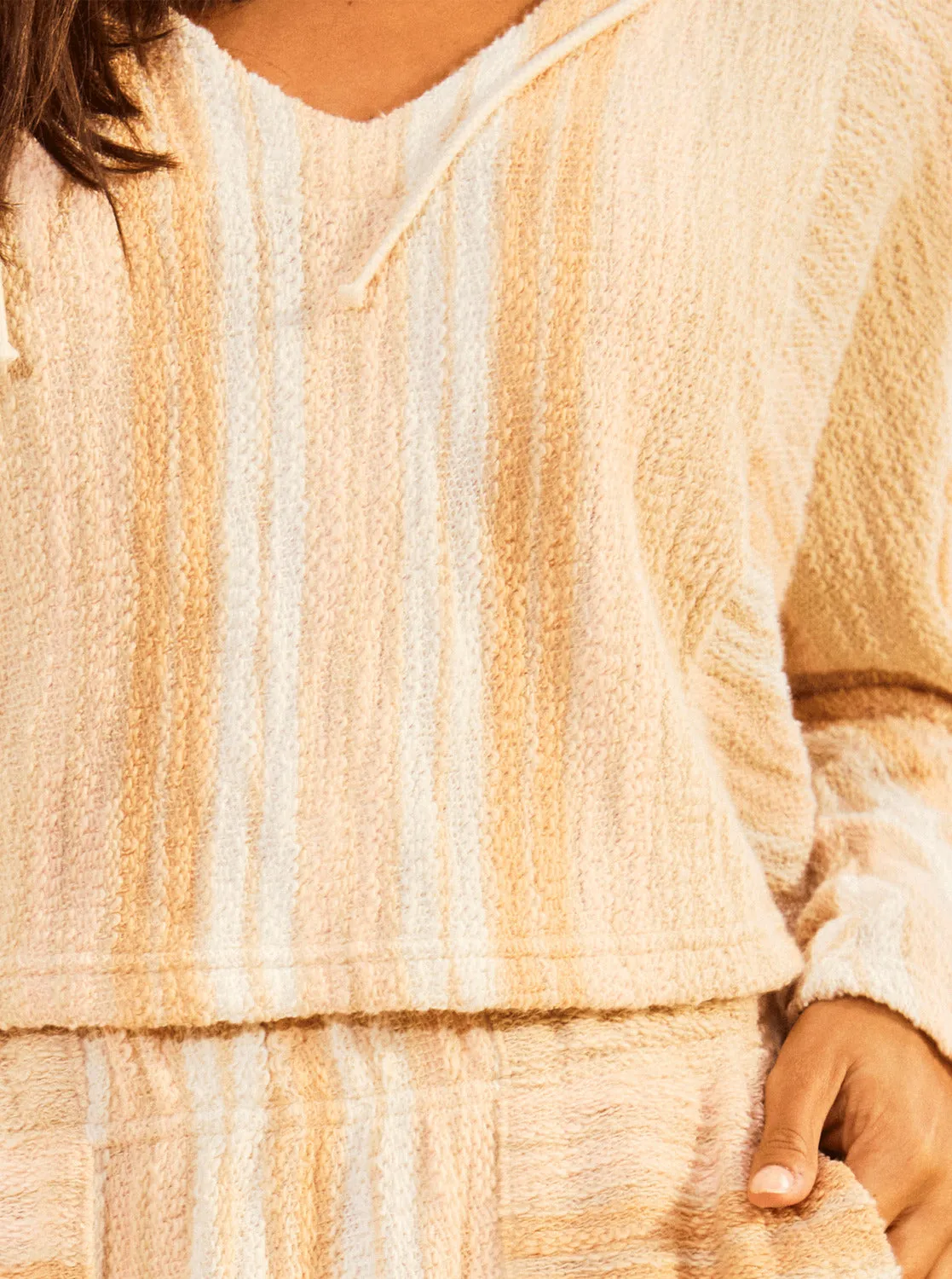 Todos Santos Poncho Style Hoodie - Bonzer Stripe Tapioca sold by Roxy product image thumbnail 4