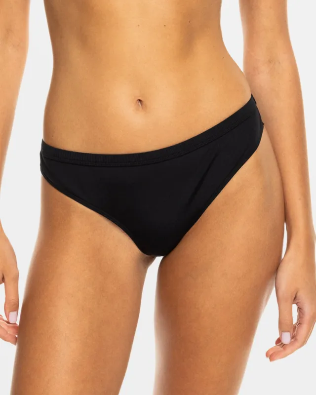 Roxy Pro The Snap Turn Cheeky Bikini Bottom - Anthracite sold by Roxy
