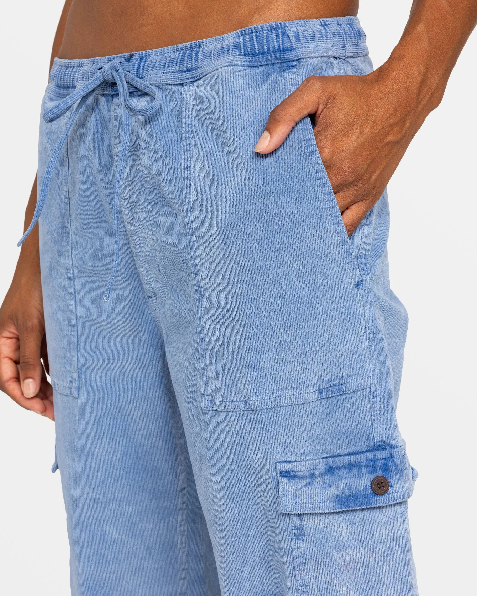 Precious Cargo Corduroy High Waisted Pants - Infinity Blue sold by Roxy product image thumbnail 4