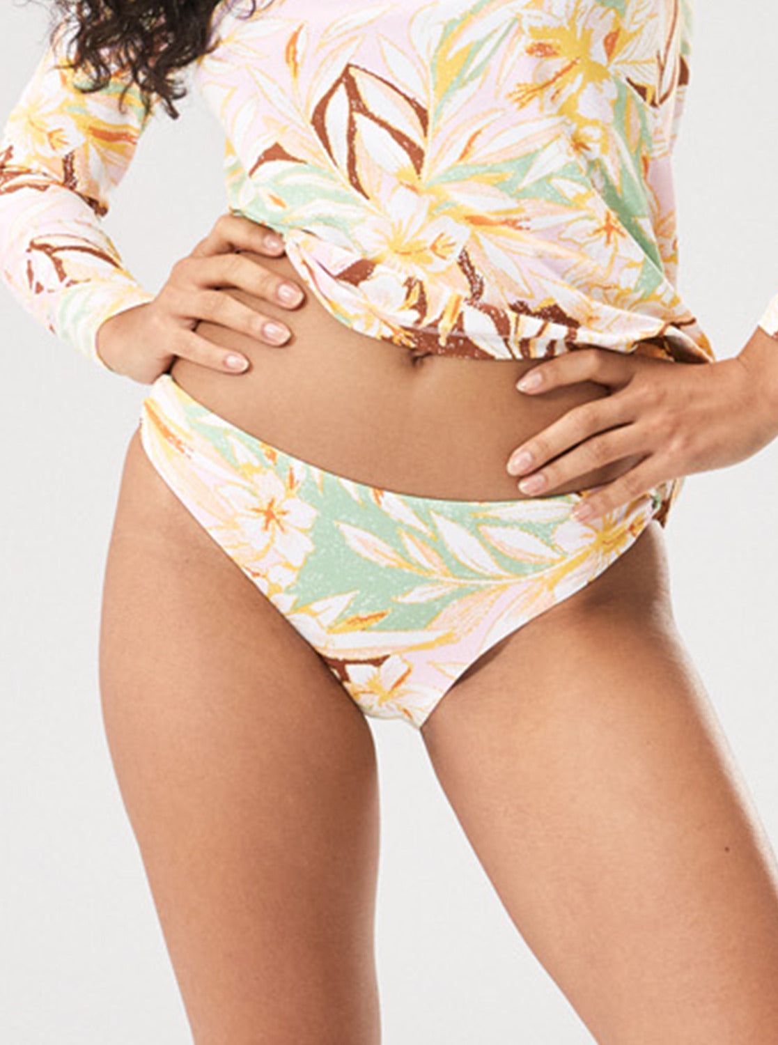 Printed Beach Classics Strap Hipster Bikini Bottoms - Quiet Green Coast 2 Coast sold by Roxy