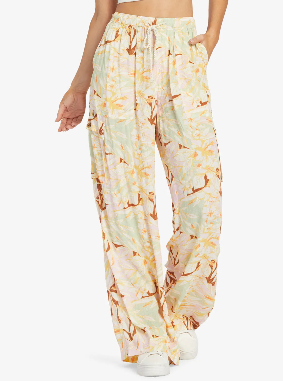 Precious High-Waist Printed Cargo Pants - Quiet Green Coast 2 Coast sold by Roxy product image thumbnail 5