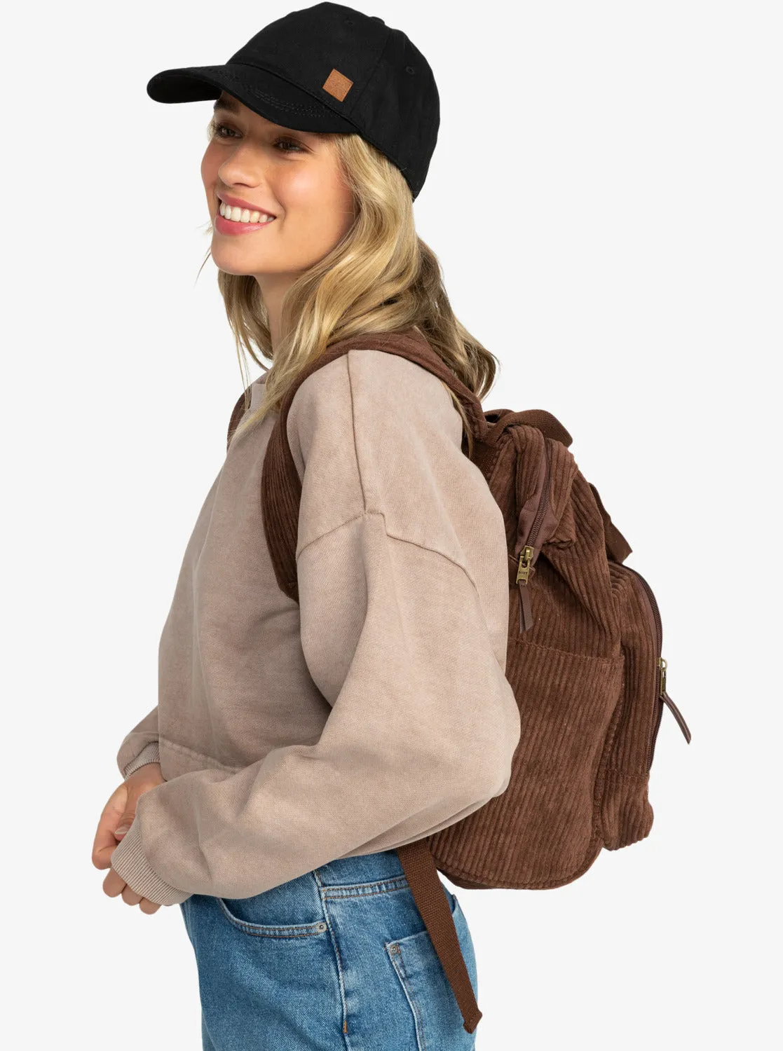 Cozy Nature Medium Corduroy Backpack - Bitter Chocolate sold by Roxy