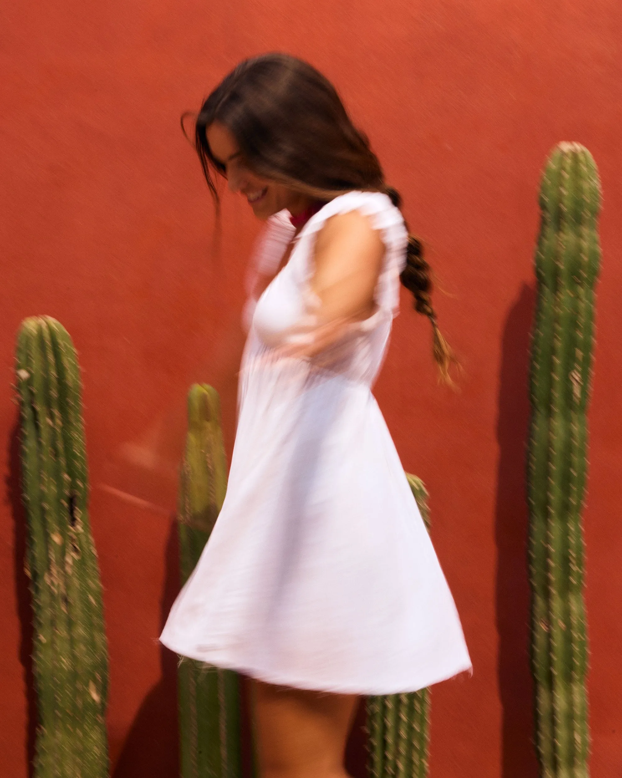 Luna Flutter Sleeves Mini Dress - Egret sold by Roxy product image thumbnail 2