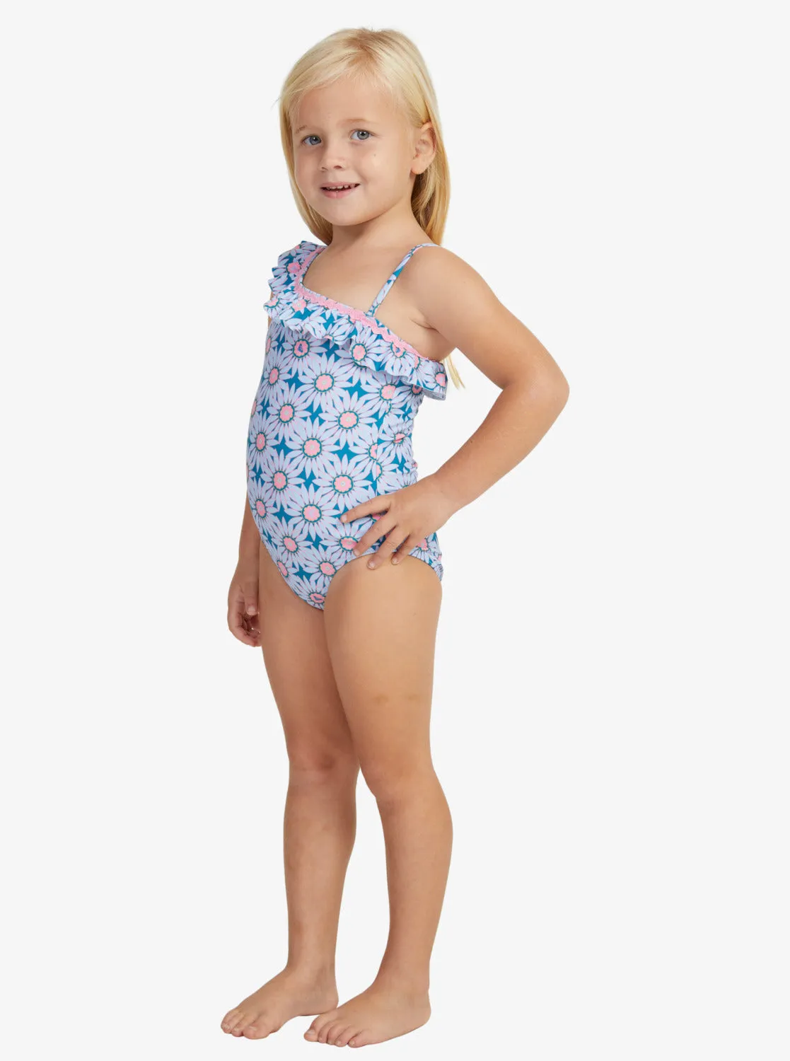 Girls' 2-7 Bold Florals One-Piece Swimsuit - Crystal Teal Sol Flower sold by Roxy product image thumbnail 3
