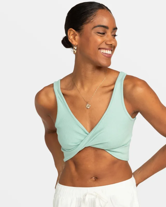 Riviera Cropped Tank Top - Blue Surf sold by Roxy