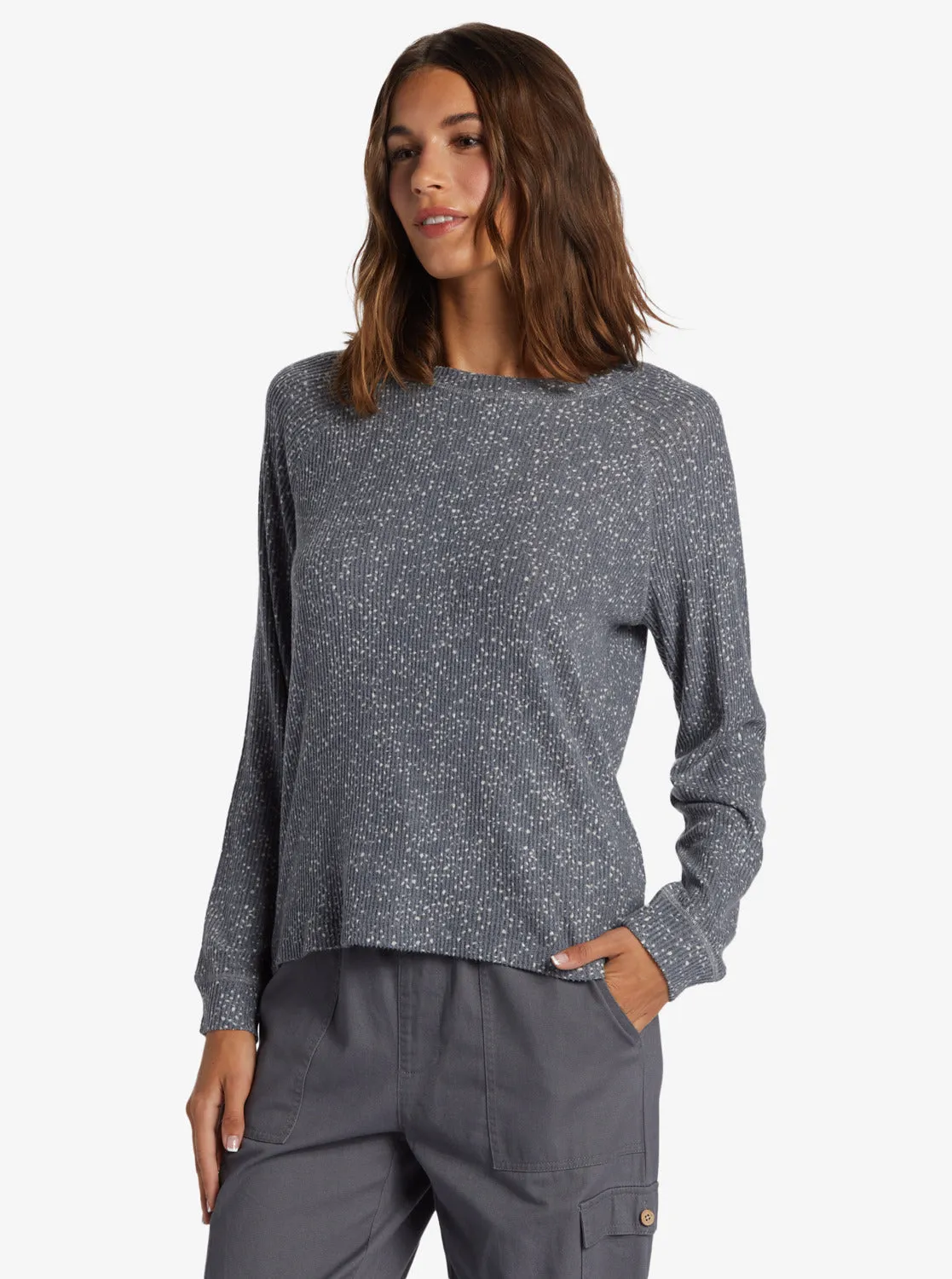 Anchors Away Crew Rib Crew Neck Top - Turbulence Confetti Dreams sold by Roxy product image thumbnail 2