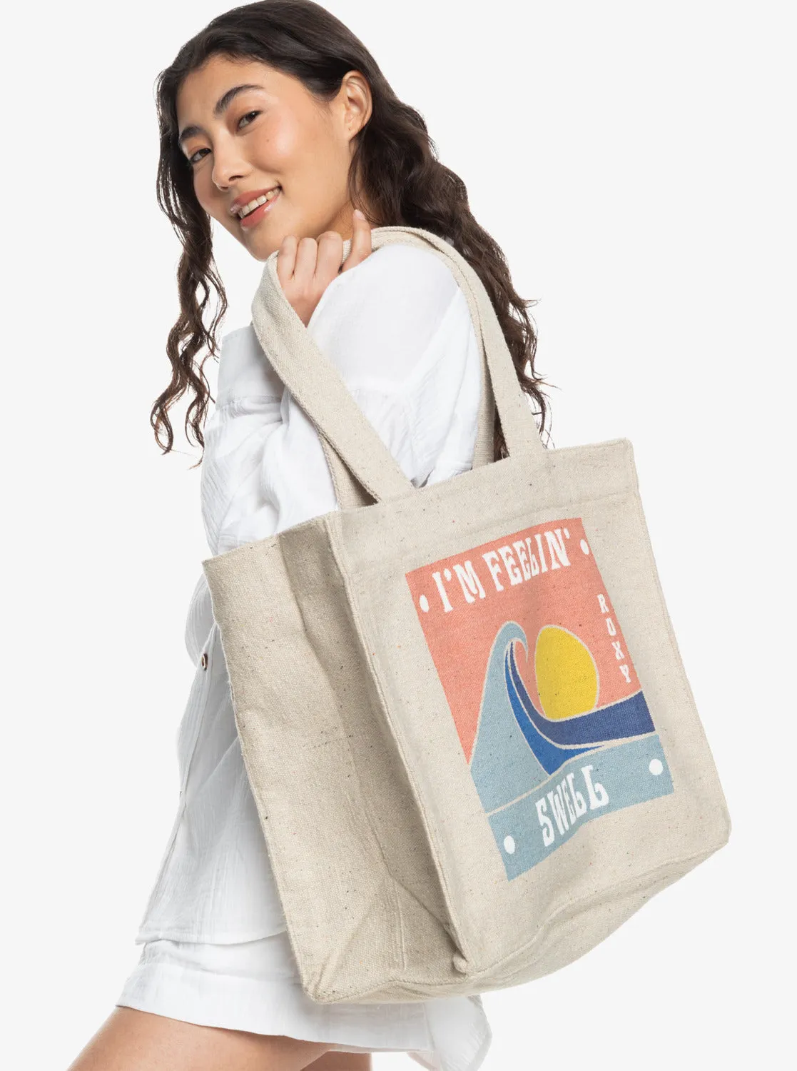 Drink The Wave Tote Bag - Tapioca sold by Roxy product image thumbnail 4