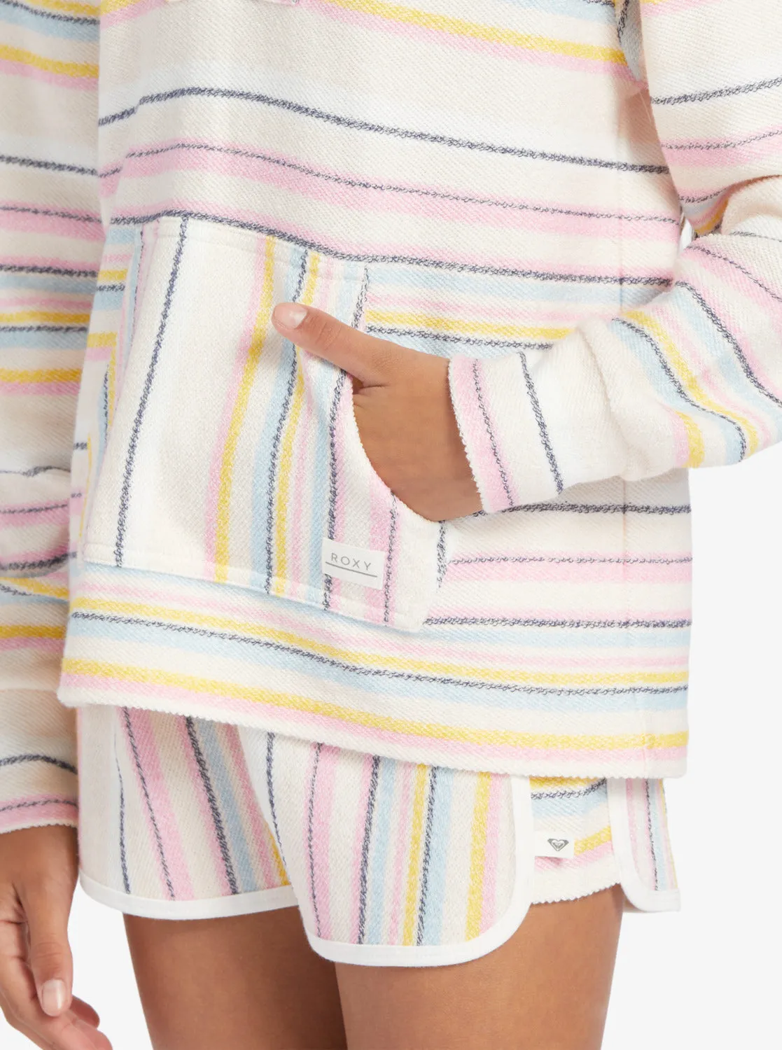 Girls 4-16 Feels Like Summer Poncho Hoodie - Pale Dogwood Hazy Stripe Clean sold by Roxy product image thumbnail 3