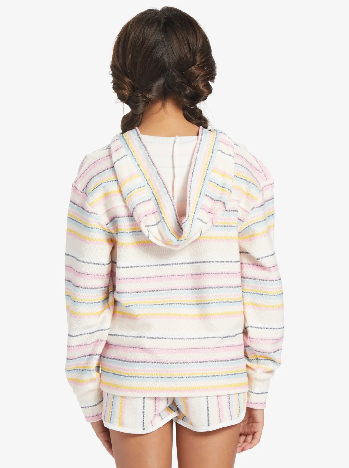 Girls 4-16 Feels Like Summer Poncho Hoodie - Pale Dogwood Hazy Stripe Clean sold by Roxy product image thumbnail 5