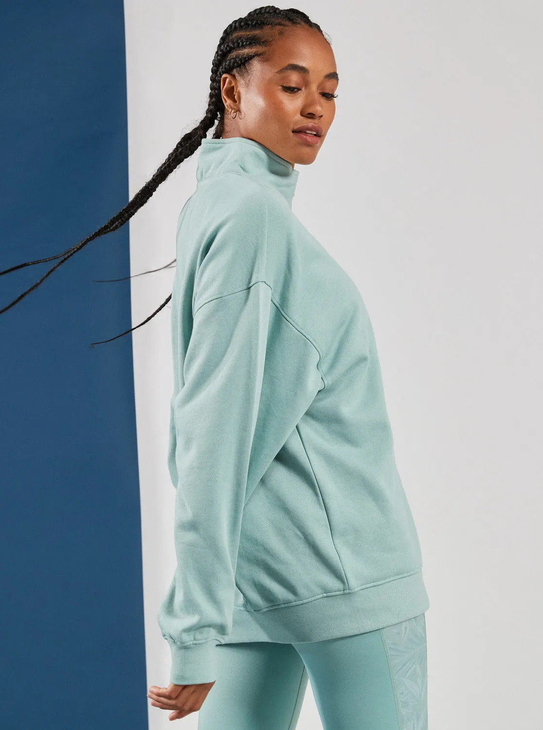 Waves Of Warmth Half-Zip Fleece - Blue Surf Planao sold by Roxy product image thumbnail 2