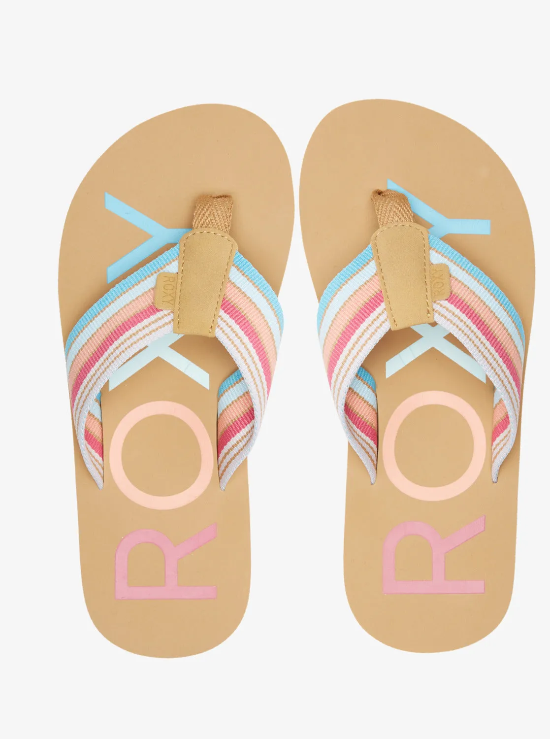Girls 4-16 Chika Hi Sandals - Baja Blue/Crazy Pink sold by Roxy product image thumbnail 4