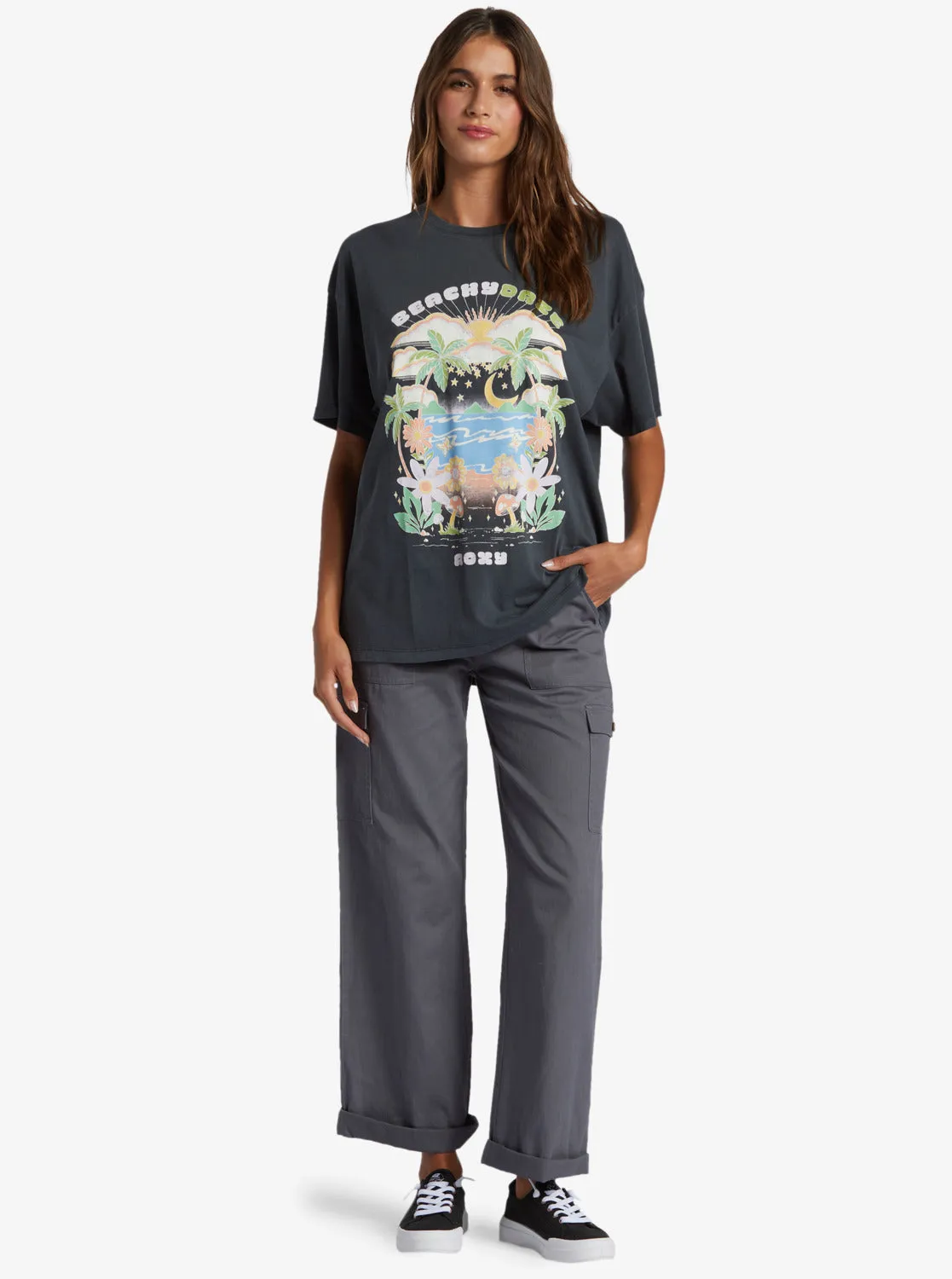 Beachy Days Oversized Boyfriend T-Shirt - Anthracite sold by Roxy product image thumbnail 4