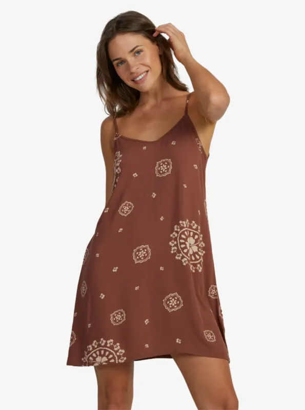 Shine A Light Dress - Root Beer Bacan Bandana sold by Roxy